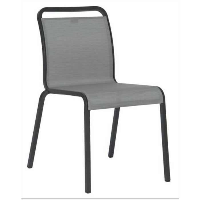 [STERN 418410] Chaise de jardin en aluminium - couleur anthracite / textilène argent - OSKAR - STERN