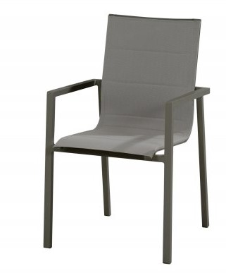 [4SO-90446] Chaise de jardin en aluminium anthracite - BARI - TASTE by 4 seasons outdoor