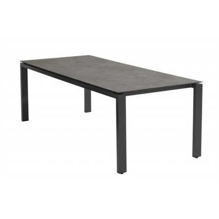 [4SO-19720 19617] Table de jardin avec plateau gris foncé HPL 280x95 cm - pieds en aluminium couleur anthracite GOA - 4 seasons