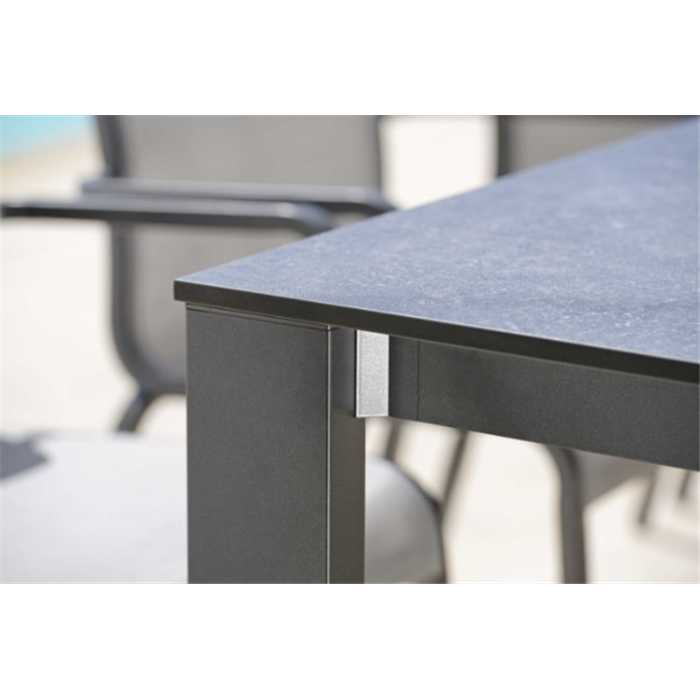 Table extensible-200(255)x100x75-aluminium-anthracite-hpl silverstar-