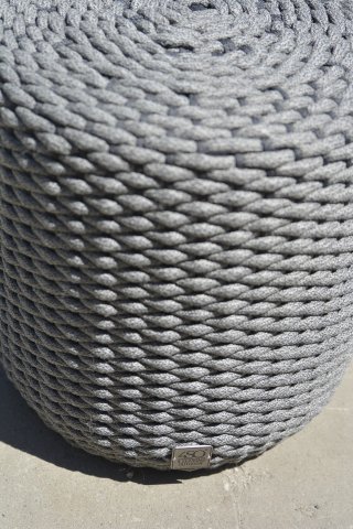 Pouf rond (diamètre 40 cm) en cordes - couleur: anthracite - MUFFIN ROPE - 4 seasons