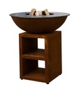 Plancha -  barbecue - brasero au bois LARGE en corten - QUOCO