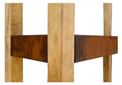 Etagère avec 2 étages de stockage de bois étroite en corten - Quoco Cremagliera