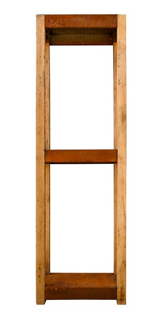 Etagère avec 2 étages de stockage de bois étroite en corten - Quoco Cremagliera