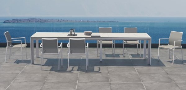Table de jardin extensible OPTIMUM 220-280-340 cm - plateau en céramique - TASTE