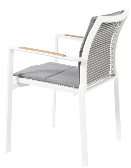 Chaise de jardin avec coussin MELBOURNE BLANCHE - Cordes  - TASTE by 4 seasons outdoor