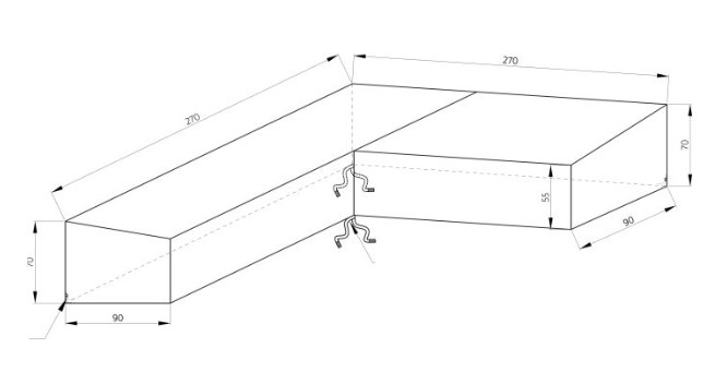 Housse de protection pour salon d'angle 300 x 300 x 90 cm - 100% polyester - STERN