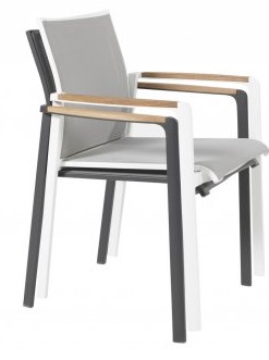 Chaise de jardin CORTINA en aluminium anthracite - TASTE by 4 seasons outdoor