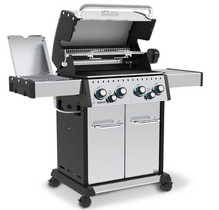 Barbecue 5 bruleurs +1 bruleur latéral Broil King Baron S590IR ave rôtissoire incluse