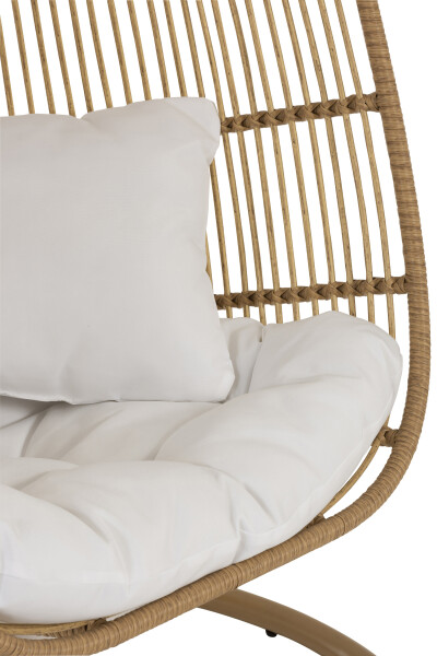 Chaise suspendue ovale acier naturel