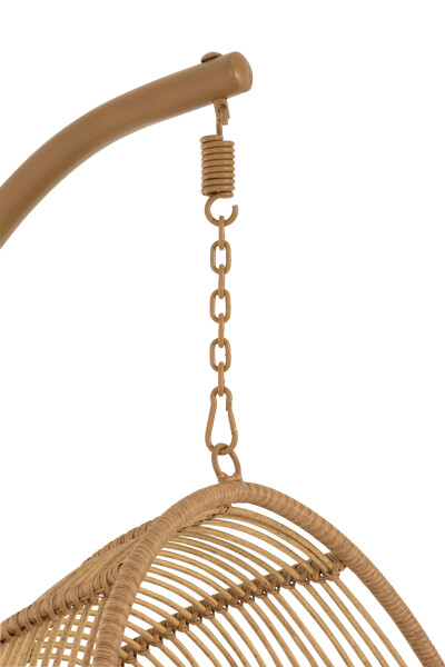 Chaise suspendue ovale acier naturel