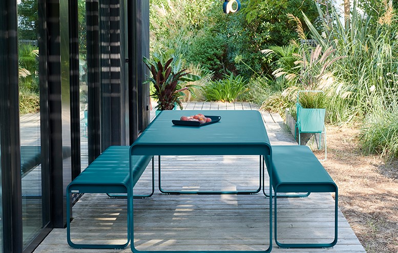 Table en aluminium BELLEVIE - 196 x 90cm - Couleur : Cactus FERMOB