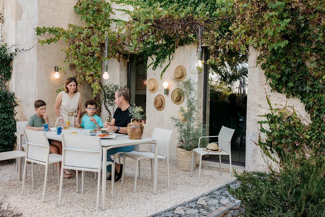 Ensemble de jardin en aluminium - CALVI - CADIZ avec 8 chaises