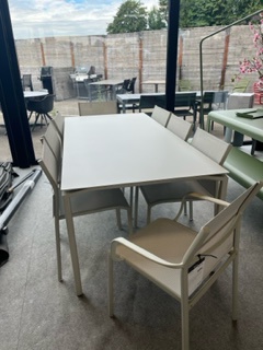 Ensemble de jardin en aluminium - CALVI - CADIZ avec 8 chaises