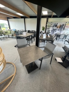 Ensemble de jardin en aluminium/céramique - TITAN - BARI avec 2 chaises - 4 SEASONS