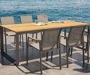 Table de jardin HERITAGE - plateau en teck 220 cm - structure en aluminium couleur anthracite - TASTE