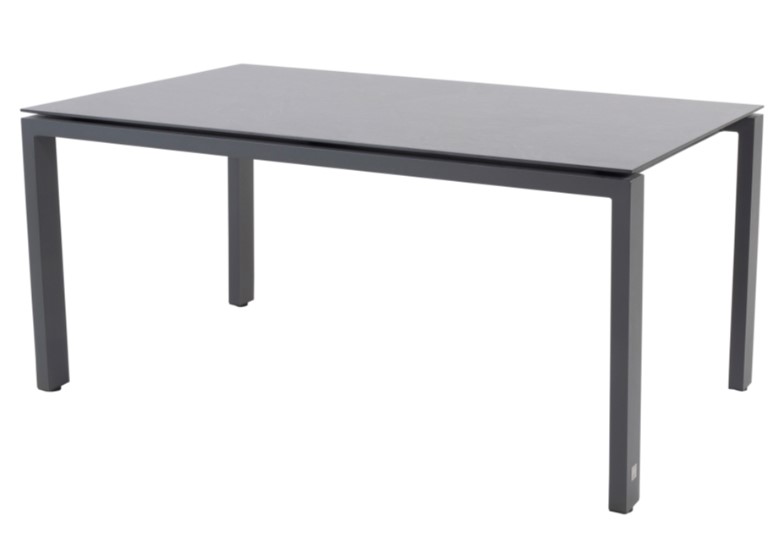 Table de jardin avec plateau gris foncé HPL 280x95 cm - pieds en aluminium couleur anthracite GOA - 4 seasons