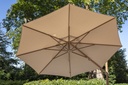 Parasol SIESTA Premium (mat en alu imitation bois/toile SAND en solefin) - 4 SEASONS