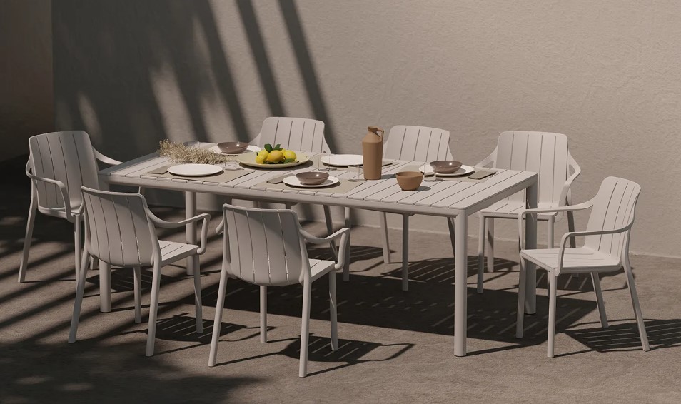 Ensemble de jardin extensible Nardi outdoor Tiberina/Tevere couleur "corda"