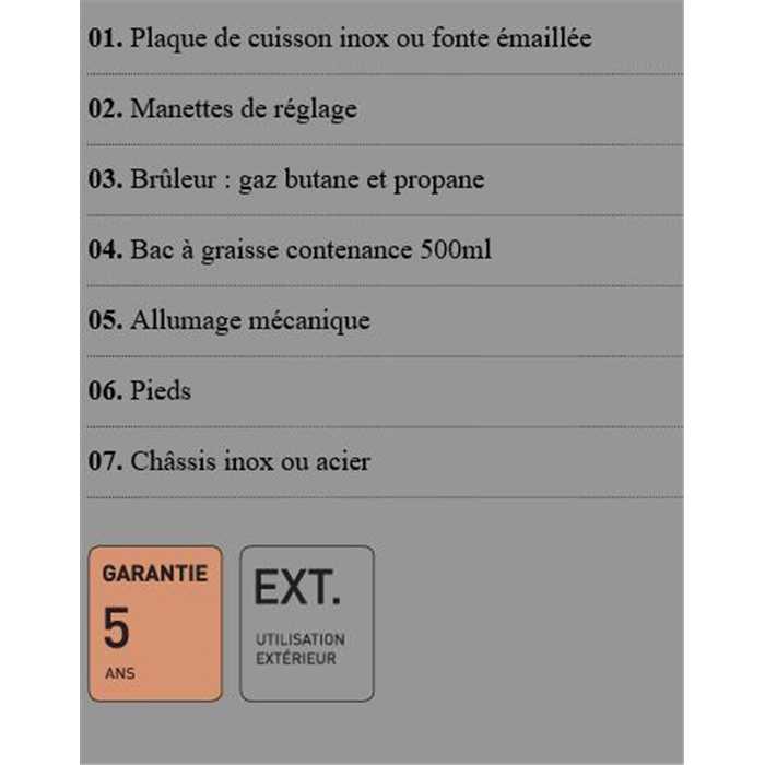 BASE Plancha gaz 45 acier Forge Adour - BASE G 45 A