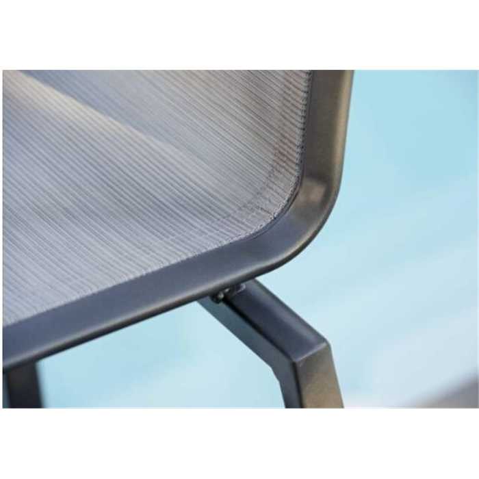 Chaise de bar All Round55,5x52x100-aluminium anthracite textilène argent