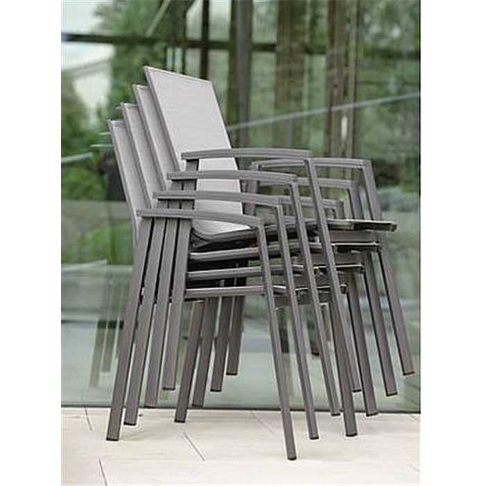 Chaises top STERN aluminium anthracite - textilene argent