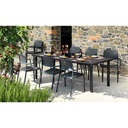 Ensemble extensible libeccio/bora anthracite avec 6 chaises -  Nnardi