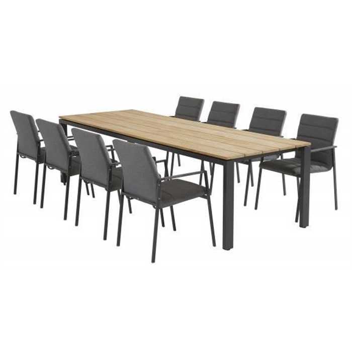 GOA table 280 x 95 cm - plateau en teck - 4 seasons