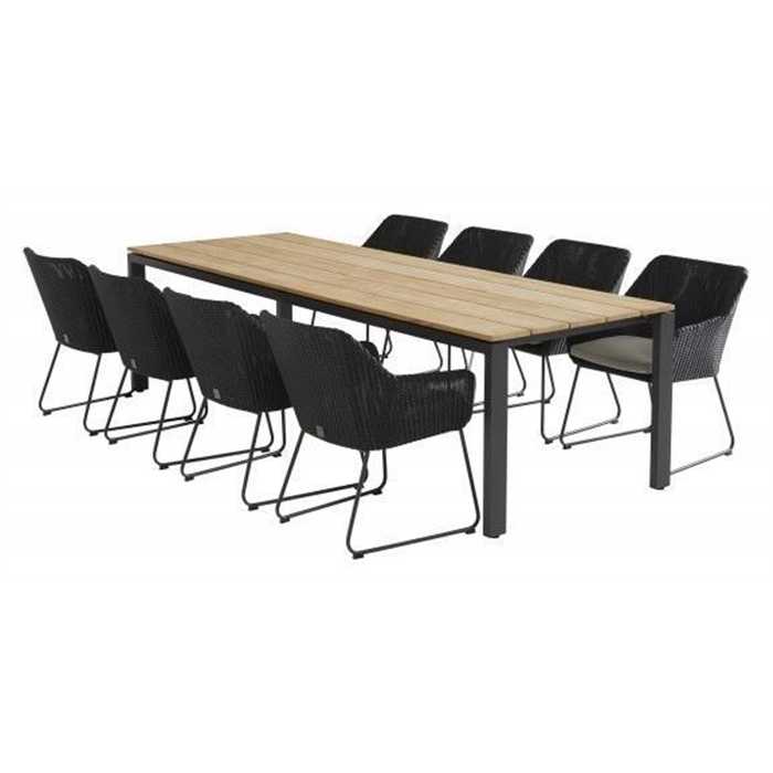 GOA table 280 x 95 cm - plateau en teck - 4 seasons