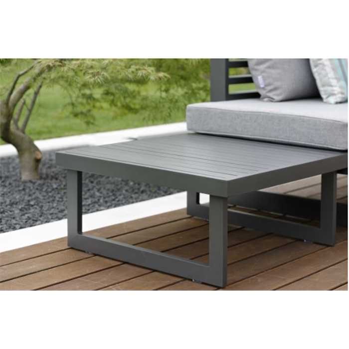 HOLLY Table basse / repose-pieds STERN 72x72x32,5 aluminium - anthracite