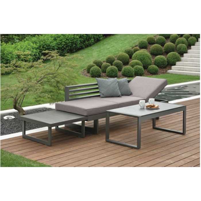HOLLY Table basse / repose-pieds STERN 72x72x32,5 aluminium - anthracite
