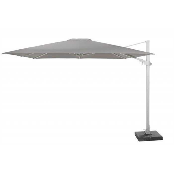 Parasol siesta premium - mat blanc - gris moyen- 300x300