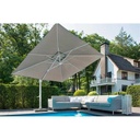 Parasol siesta premium - mat blanc - gris moyen- 300x300