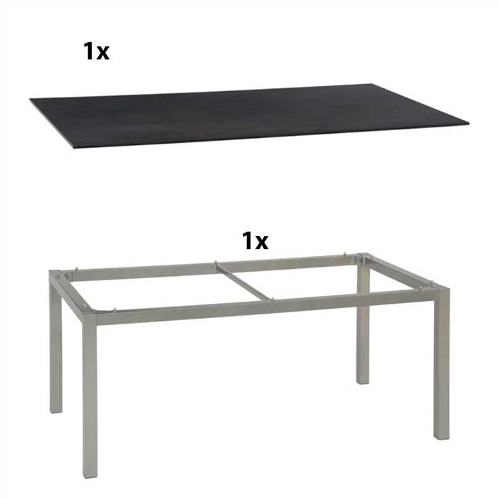 Pieds graphite pour table STERN -  200x100x72