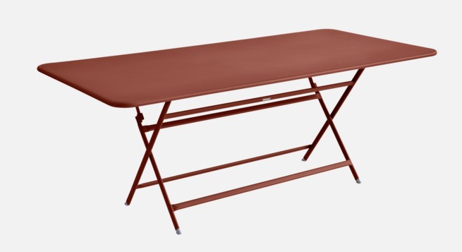 Table en acier Caractère - 190 x 90 cm - couleur: Ocre rouge - FERMOB