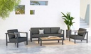 Salon de jardin Ginger anthracite – canapé 3 places + 2 fauteuils – aluminium extérieur - TASTE by 4 Seasons