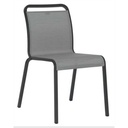 Chaise de jardin en aluminium - couleur anthracite / textilène argent - OSKAR - STERN