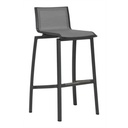 Chaise de bar pour jardin  55,5x52x100 - aluminium anthracite textilène argent -ALL ROUND - STERN