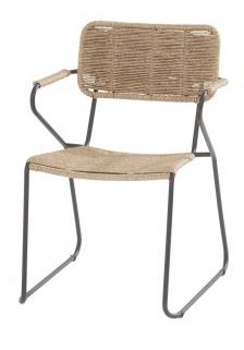 [4SO-91143] Chaise de jardin 4 Seasons Outdoor Swing Naturel – chaise empilable en résine tressée et acier inoxydable pour terrasse