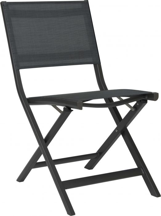 Chaise de jardin pliante en aluminium de couleur anthracite/textilène carbone NILS - STERN