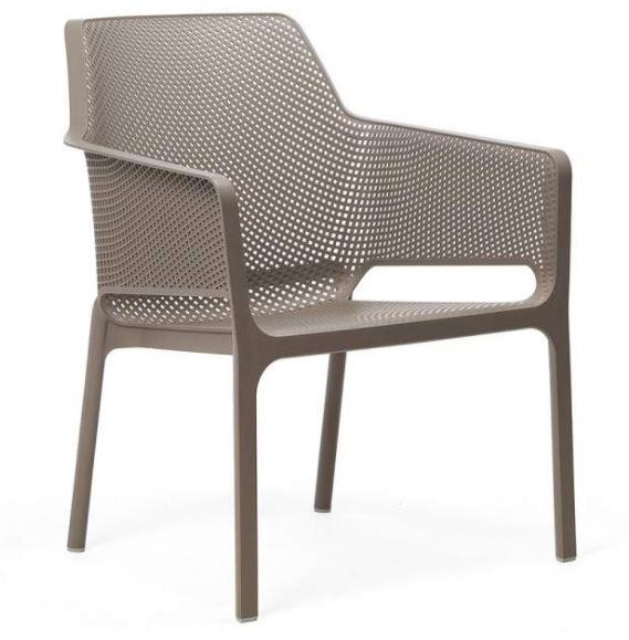 Fauteuil de jardin NET RELAX taupe – Design italien et confort absolu