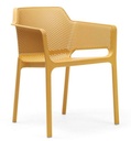 Chaise de jardin NET moutarde – Résine fiberglass avec accoudoirs – Nardi Outdoor