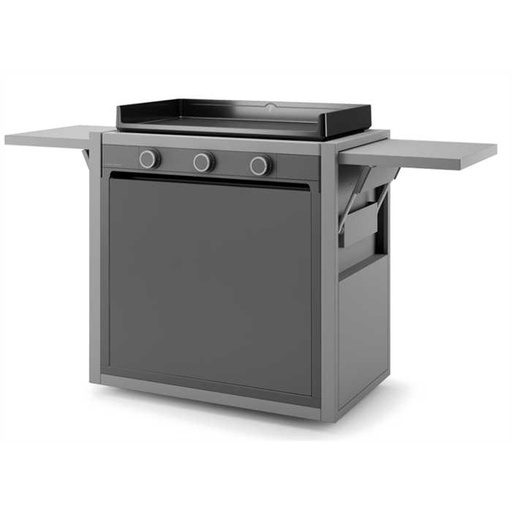 Chariot fermé en acier  - CH MAF 75 - pour plancha 75 cm MODERN - Forge Adour