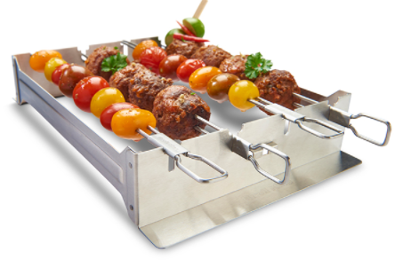 [BROIL KING 69138] Support à Brochettes Broil King 69138 en Acier Inoxydable – Rack BBQ pour Cuisson Uniforme des Kebab et Brochettes