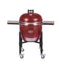 Barbecue au charbon de bois avec chariot de couleur rouge Monolith LeChef Pro-series 2.0