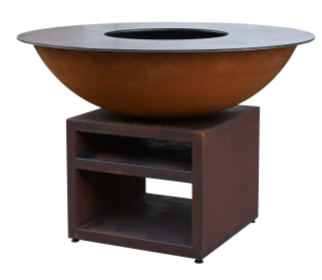 [QUOCO 10012] Plancha Brasero Quoco Piatto XL Ø130 – Design Corten XXL & Cuisson Conviviale au Bois