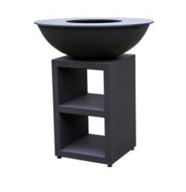Brasero Plancha Quoco Piatto Medium Noir Ø84 cm – Cuisine Extérieure Design au Feu de Bois