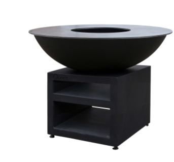 Brasero Plancha Quoco Piatto XL Noir Ø130 cm – Cuisine Extérieure XXL Premium au Feu de Bois