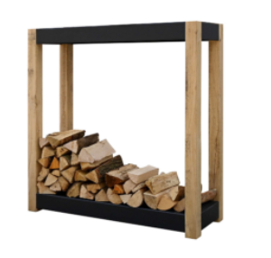 Étagère de Stockage Bois Quoco Cremagliera Black Petit Modèle – Rangement Extérieur Design pour Brasero