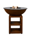 Brasero Plancha Quoco Piatto Large Corten Ø94 cm – Cuisine Extérieure au Feu de Bois Design Premium